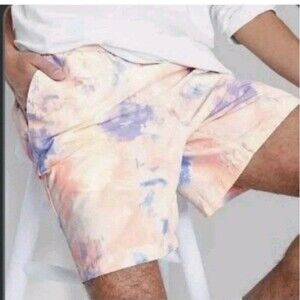 Mens Original Use Quick Dry pale ruby tie dye shorts Size Large